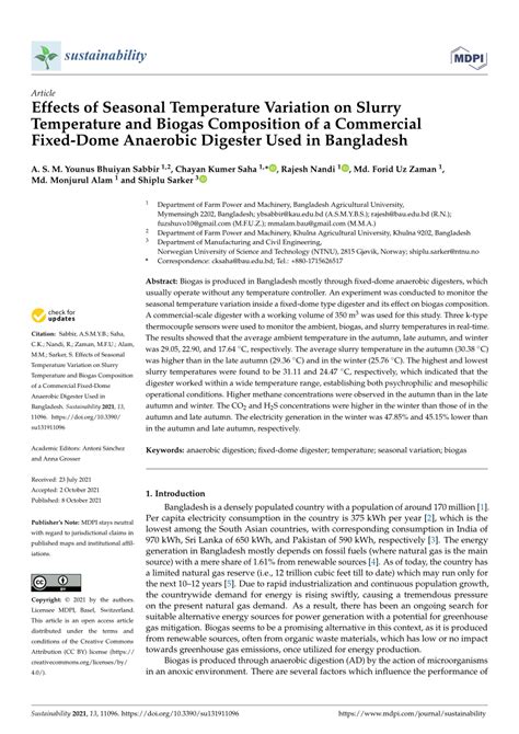 Pdf Effects Of Seasonal Temperature Variation On Slurry Temperature