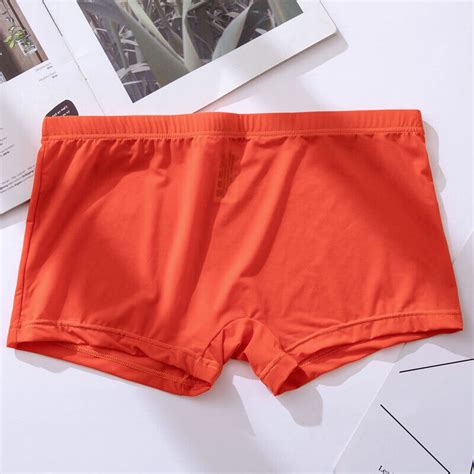 Men Ice Silk Seamless Boxer Shorts Briefs Underwear Pouch Trunks