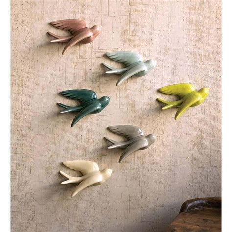 Ceramic Wall Art Clay Wall Ceramic Birds Ceramic Set Wall Décor