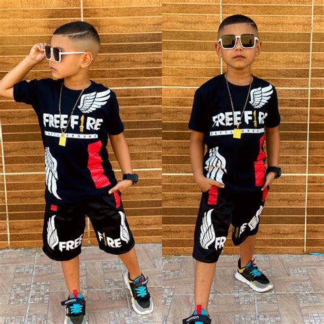 Roupas Infantil Conjunto Free Fire Angelical Menino Juvenil Pronta