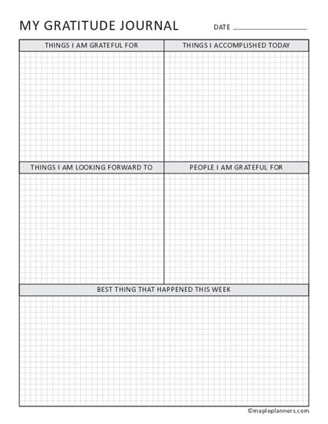 Printable Gratitude Journal Template