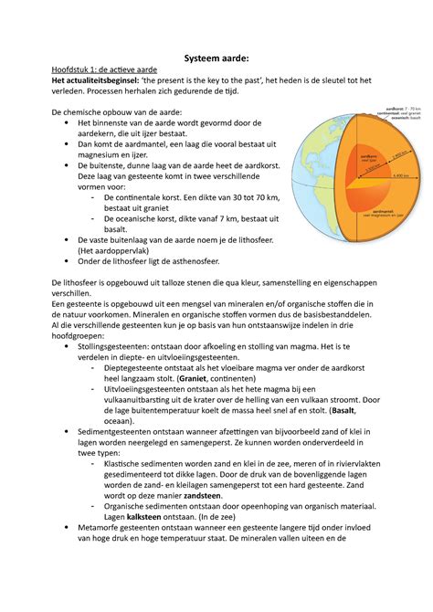 Systeem Aarde Samenvatting Systeem Aarde Hoofdstuk 1 De Actieve