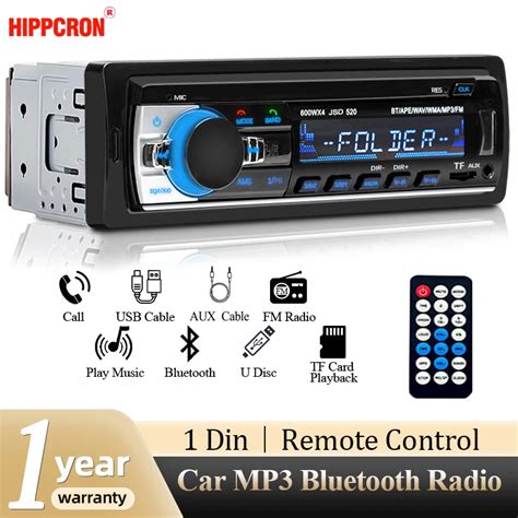 Hippcron Car Radio 1din Stereo Multimedia MP3 Player Digital Bluetooth