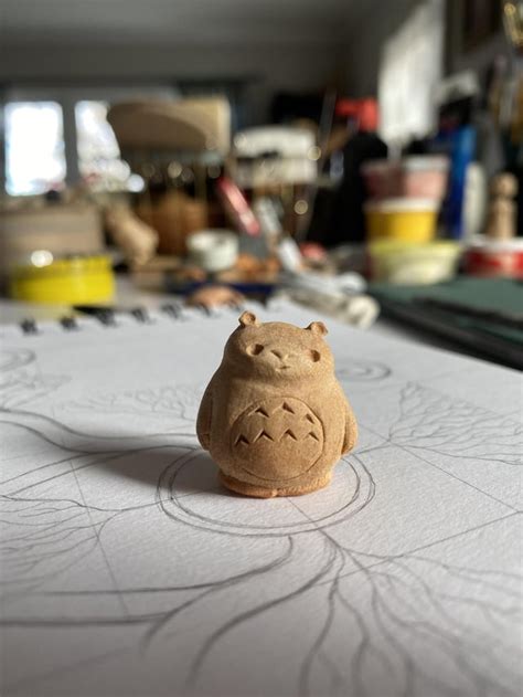 My First Attempt To Carve Totoro I Carve Avocado Pits Rcarving