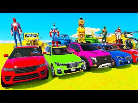 Spiderman Cars Racing Mega Multi Ramp Challenge Superheroes Hulk Vs