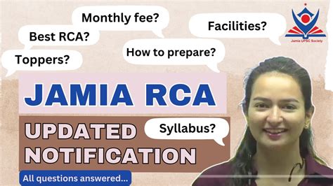 Jamia Rca Updated Notification Last Date Fees Syllabus How To