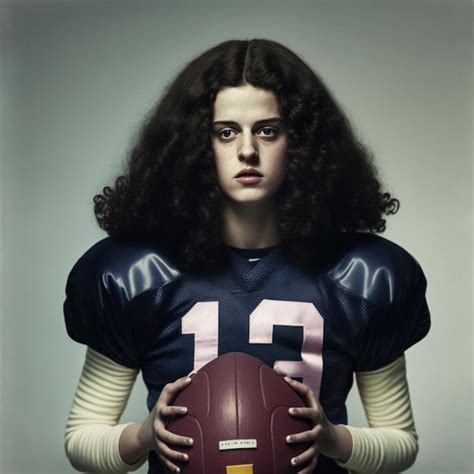 Premium Ai Image Generative Ai American Football Player Young Woman