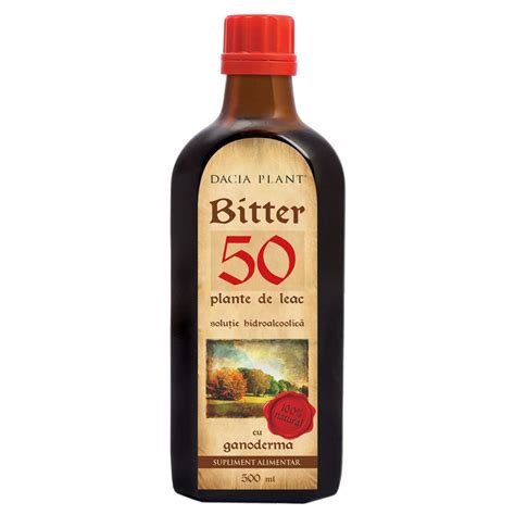 Tinctura Bitter 50 Plante De Leac Cu Ganoderma 500ml Dacia Plant Dr