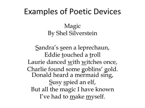 Poetic Devices Explanation With Examples