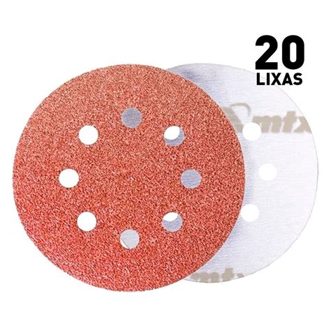 20x Disco De Lixa 125mm 8 Furos G100 Lixadeira Roto Orbital Submarino