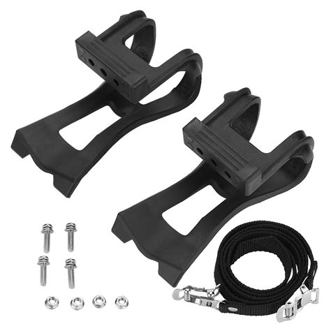 YLSHRF Bike Pedal Fixed Straps, Bike Toe Clip,Plastic Black Adjustable Bike Pedals Straps Anti ...