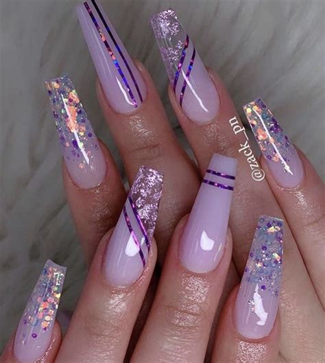 70 Beautiful Nails Design Ideas Purple Acrylic Nails Pretty Nail