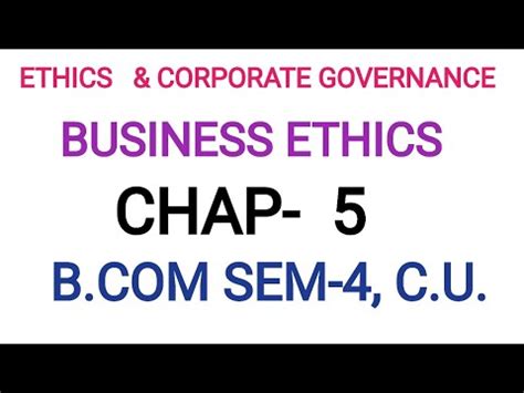 ETHICS CORPORATE GOVERNANCE BUSINESS ETHICS B SEM 4 C U