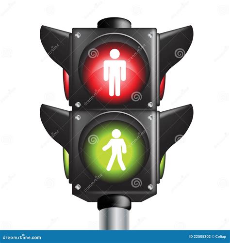 Two Colors Pedestrian Traffic Light Sign Stock Photography - Image ...