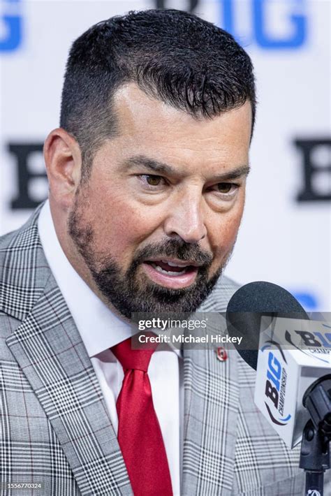 Head Coach Ryan Day Of The Ohio State Buckeyes Is Seen At Big Ten