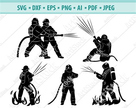 Firefighter Svg Fireman Svg Cut File Fireman Silhouette Etsy