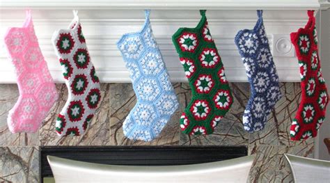 Crochet Stocking Pattern Granny Hexagon Christmas Stocking Etsy