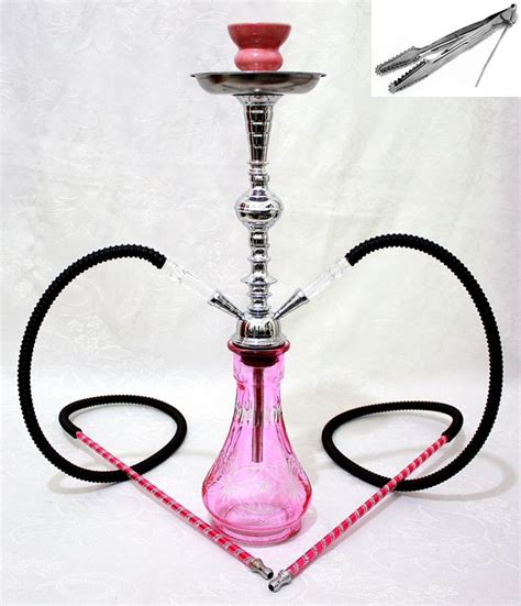 Hookah 20 Pink 2 Hose Shisha Nargila Bars Narguile Nargile Glass Water