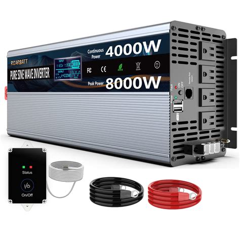 Pure Sine Wave Power Inverters 4000Watt 12V DC To AC 110V 120V Peak