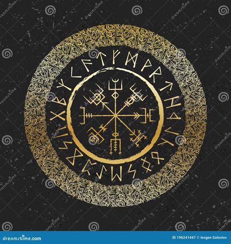 Dark Runic Golden Symbols Wallpaper Stock Vector Illustration Of