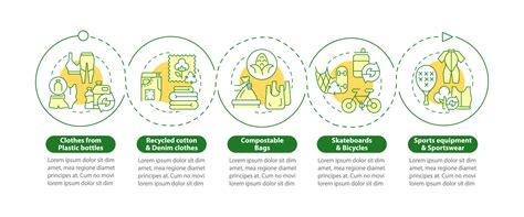 Upcycled Materialen Vector Infographic Sjabloon Afvalrecycling