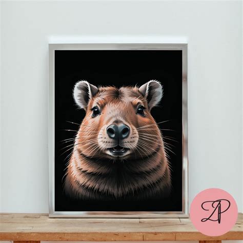 Capybara Vintage Wall Art Capybara Printable Capybara Drawing