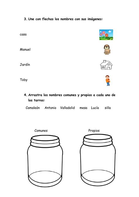 Los Nombre Comunes Y Propios Worksheet Live Worksheets