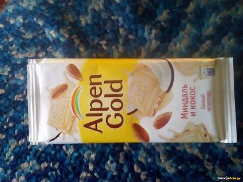 Отзыв про Белый шоколад Alpen Gold "Миндаль и кокос": "Няшная шоколадка ...