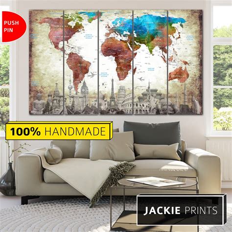 canvas map of the world