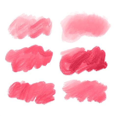 Free Vector Red Watercolor Brush Stroke Set Background