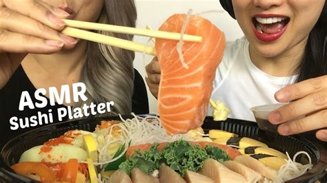 Asmr Sushi Platter No Talking Eating Sounds Sas Asmr Youtube