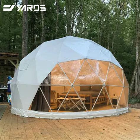 Ourtdoor Clear Luxury Glamping Tent Igloo House Yurt Tent With Wood