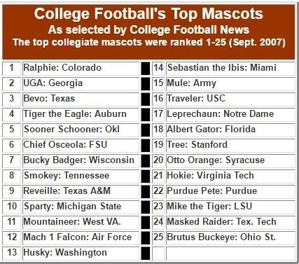 College Mascots Names