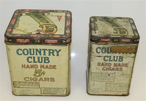 Lot Detail Two Vintage Country Club Handmade Cigar Tins