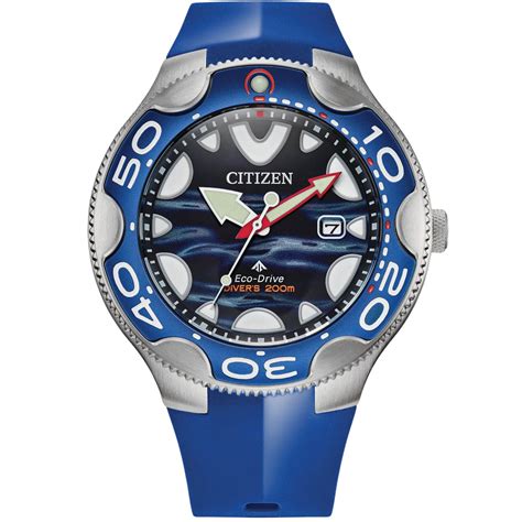 Relógio Citizen Promaster Diver Orca Ocean Eco Drive Azul BN0238 02L