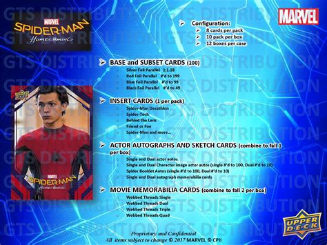 Marvel Spider Man Homecoming Movie Trading Cards Cards