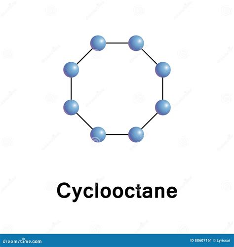 Cyclooctane is a Cycloalkane C8H16 Stock Vector - Illustration of blue ...