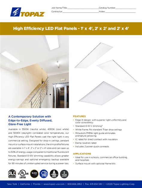 Fillable Online 2 ft. x 4 ft. 4500 Lumens Integrated LED Flat Panel ...