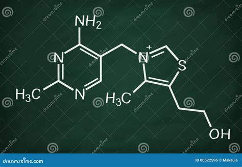 Structural Model Of Vitamin B Thiamine Stock Illustration