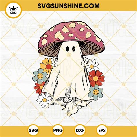 Cute Ghost Mushroom SVG Halloween Mushroom SVG Mushroom Lover SVG