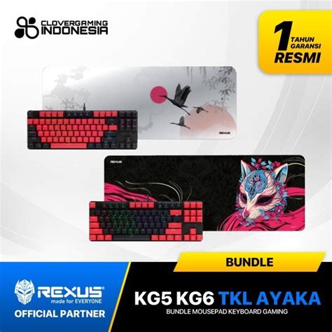 Jual Rexus Kg Kg Tkl Ayaka Series Wired Gaming Keyboard Mousepad