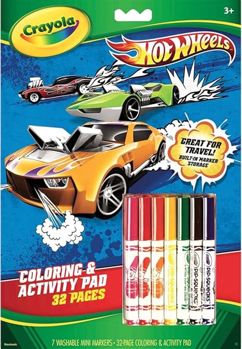Amazon Crayola Hot Wheels Coloring And Activity Book With Markers Toys Games
