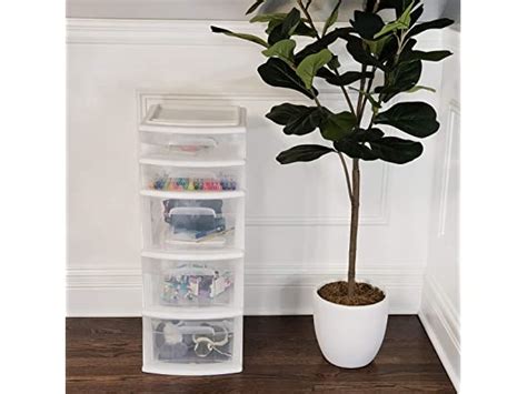 Plastic 5 Drawer Medium Storage Tower