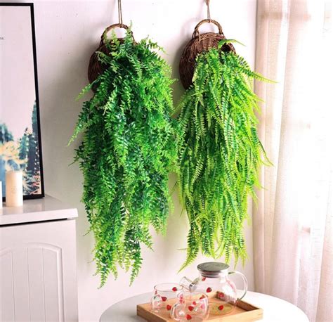 Artificial Hanging Fern Fake Hanging Plant Fake Plant Vine Etsy