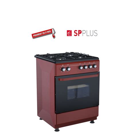 CUISINIÈRE À GAZ 4 FEUX 60X60CM FOUR ÉLECTRIQUE ROUGE DEROSSO NDR