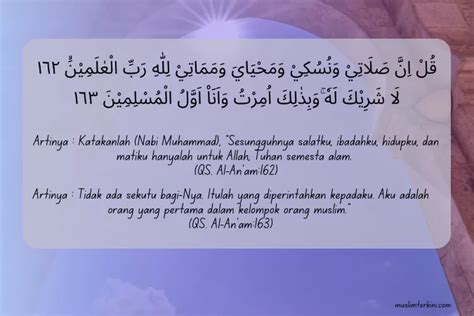 Surat Al Anam Ayat 162 163 Arab Latin Dan Artinya Dibaca Sebagai Doa Iftitah Ini Penjelasannya