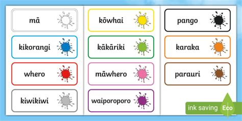 Te Reo M Ori Colour Word Cards Teacher Made Twinkl