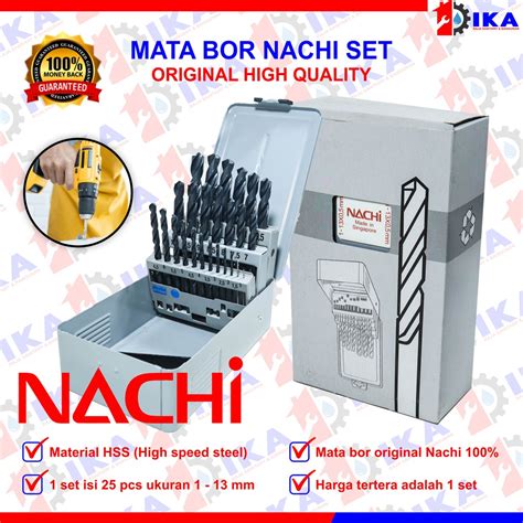 Jual Mata Bor Nachi Original Set 1 13mm Komplit 25 Pcs Mata Bor Besi