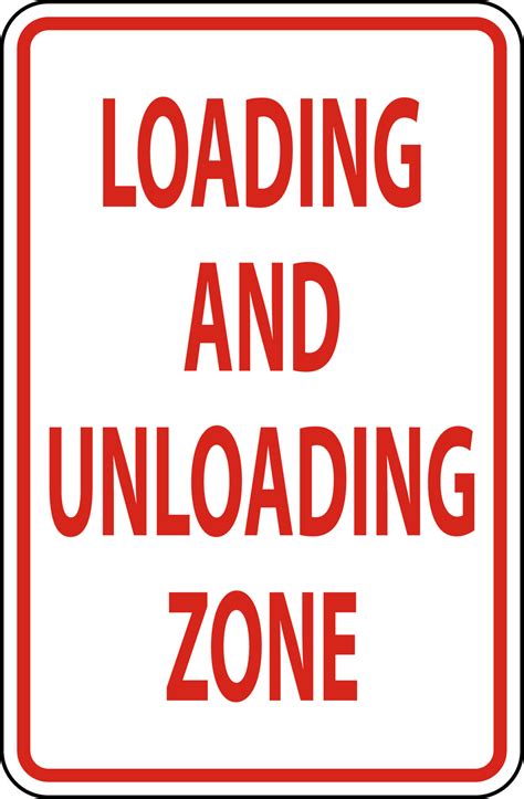 Loading And Unloading Zone Sign On White Background Vector Art