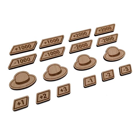 One Piece TCG Token Set - Modifier Tokens, Ability Used Tokens | Wood